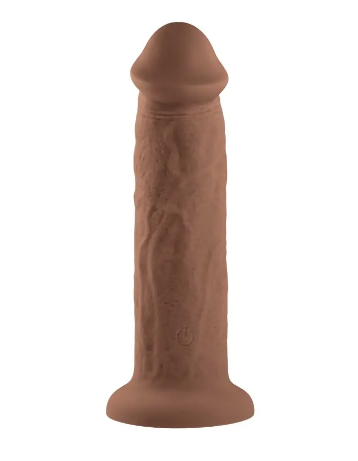 7 Inch Girthy Vibrating Dong - Dark