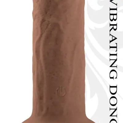 7 Inch Girthy Vibrating Dong - Dark