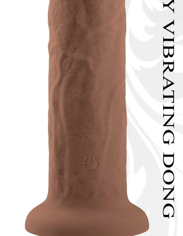 7 Inch Girthy Vibrating Dong - Dark
