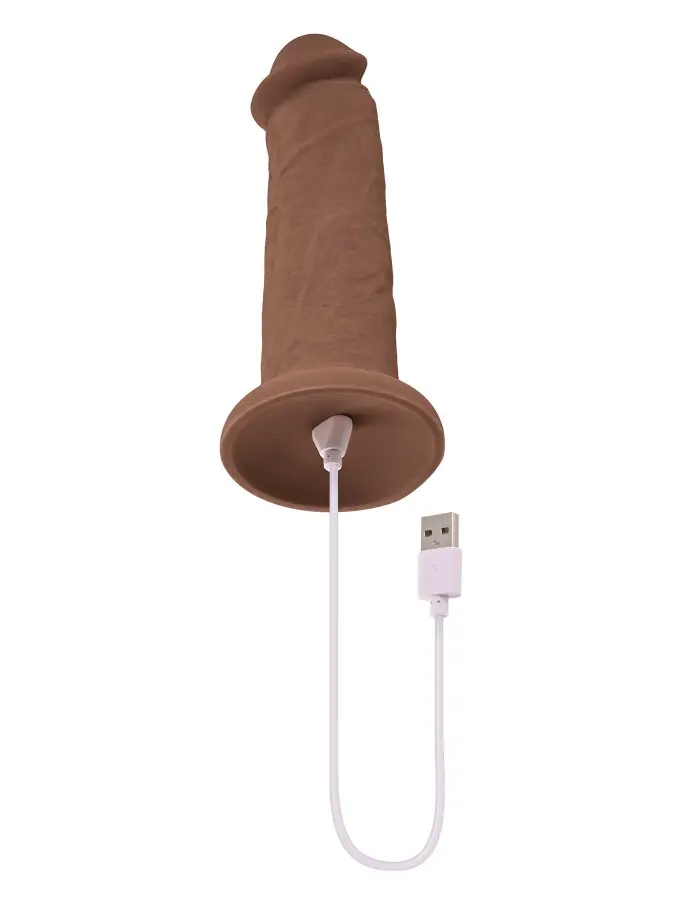 7 Inch Girthy Vibrating Dong - Dark
