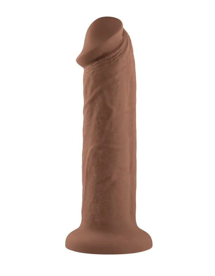 7 Inch Girthy Vibrating Dong - Dark