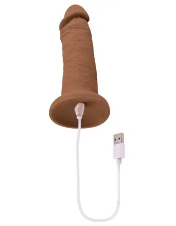 6 Inch Girthy Vibrating Dong - Dark