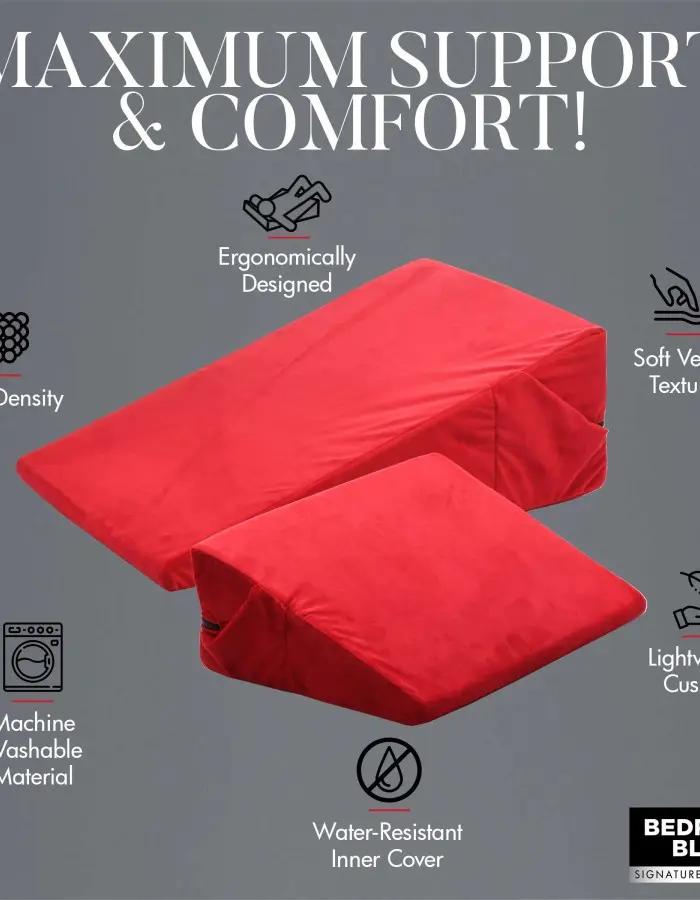 Love Cushion Set Foam Wedge Pillow Set - Red