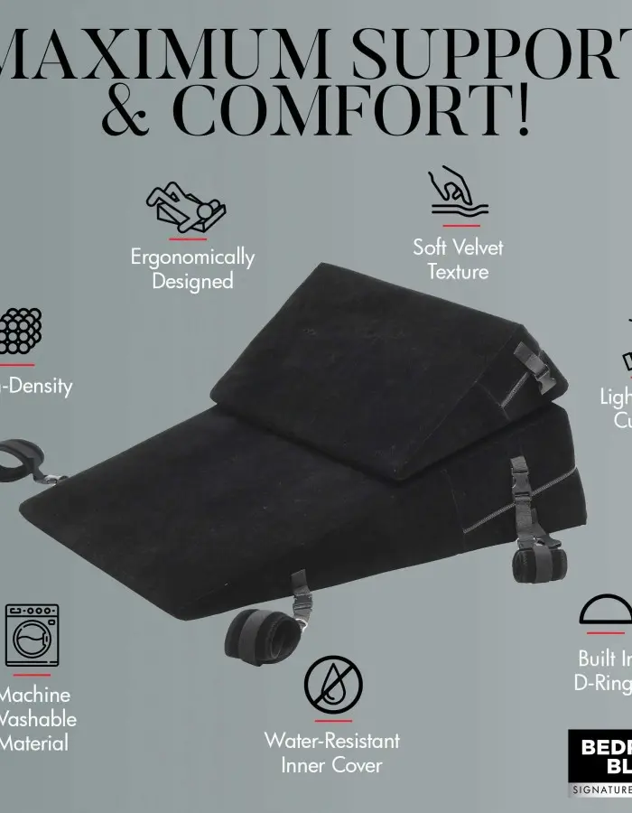 Bondage Cushion Set Bondage Foam Wedge Pillow Set  - Black