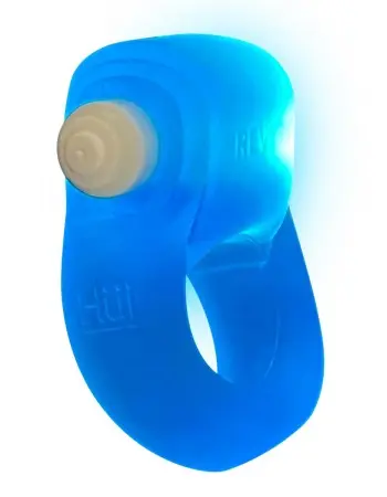 Glowdick Cockring With Led - Blue Ice