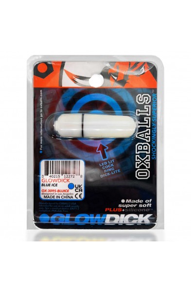 Glowdick Cockring With Led - Blue Ice