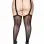 Lace Top Sheer Stockings With Backseam and Lace Garterbelt - Queen - Black