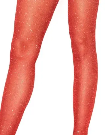 Lurex Shimmer Tights - One Size - Red