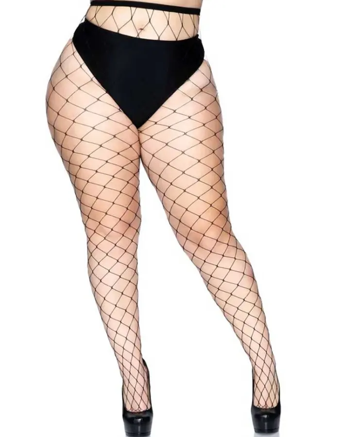 Fence Net Pantyhose - Queen - Black