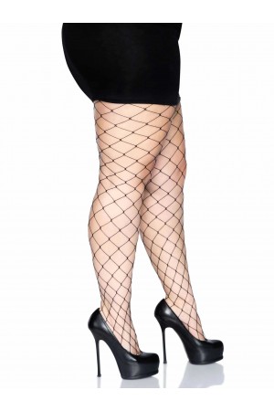 Fence Net Pantyhose - Queen - Black