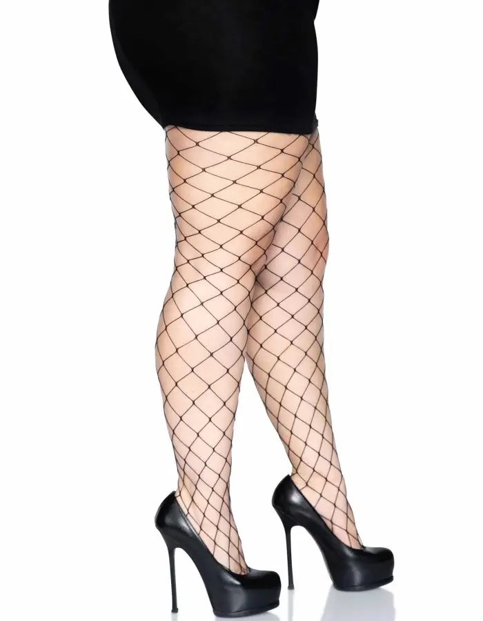 Fence Net Pantyhose - Queen - Black