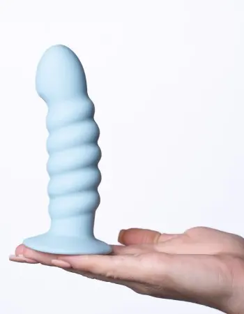 Paris Silicone Ribbed Dong - Blue
