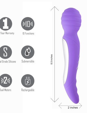Zoe Twisty Dual Vibrating Pleasure Wand - Purple