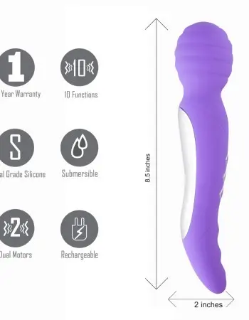 Zoe Twisty Dual Vibrating Pleasure Wand - Purple