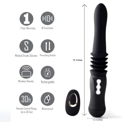 Max Silicone Thrusting Portable Love Machine - Black