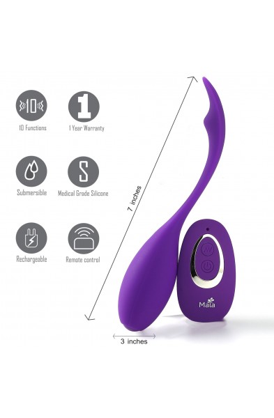 Syrene Remote Control Luxury USB Rechargeable  Bullet Vibrator - Purple