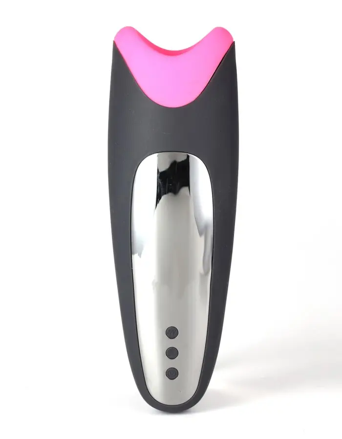 Piper USB Rechargeable Multi Function Masturbator With Suction - Black/pink
