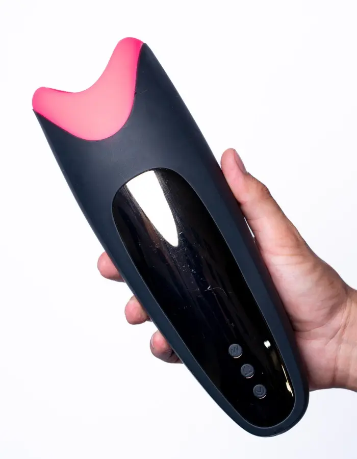 Piper USB Rechargeable Multi Function Masturbator With Suction - Black/pink