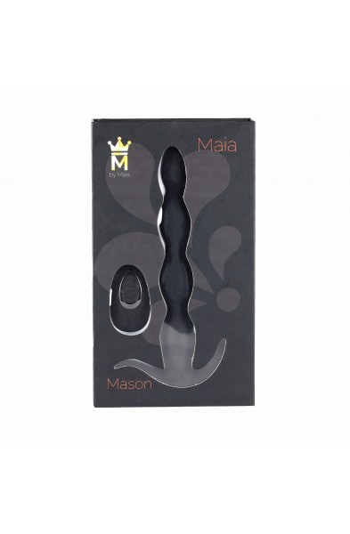 Mason Remote Control Silicone Butt Plug - Black