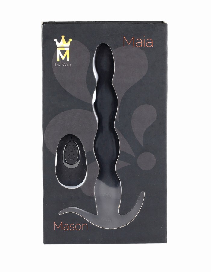 Mason Remote Control Silicone Butt Plug - Black