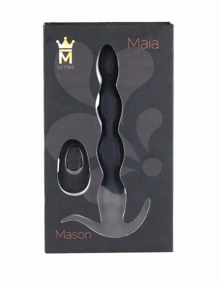 Mason Remote Control Silicone Butt Plug - Black