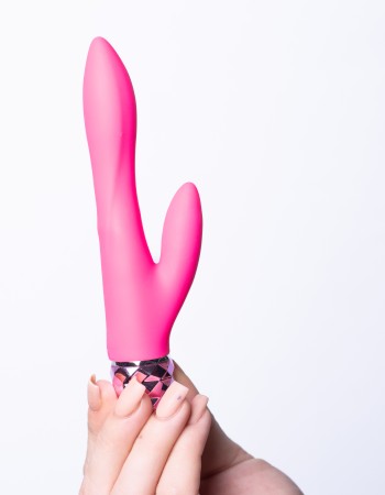 Victoria Crystal Gem Dual Vibrator - Pink