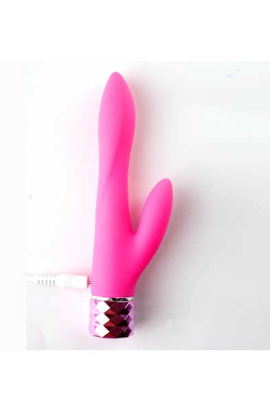 Victoria Crystal Gem Dual Vibrator - Pink