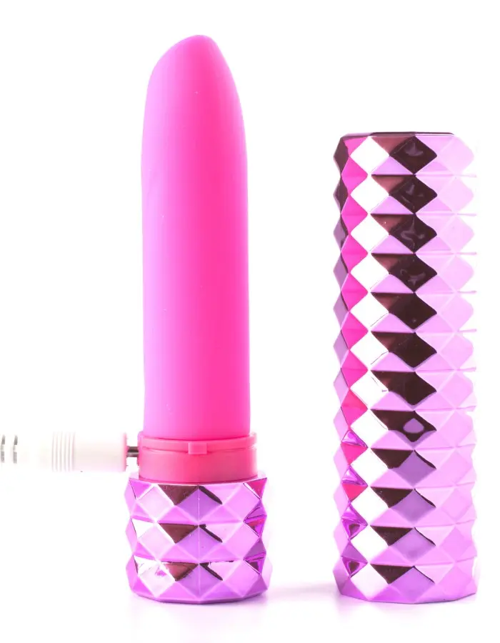 Roxie Crystal Gem Lipstick Bullet Vibrator - Pink