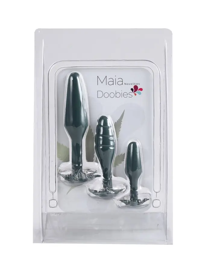 Doobies Pot Leaf Anal Trainer Silicone Set - Green