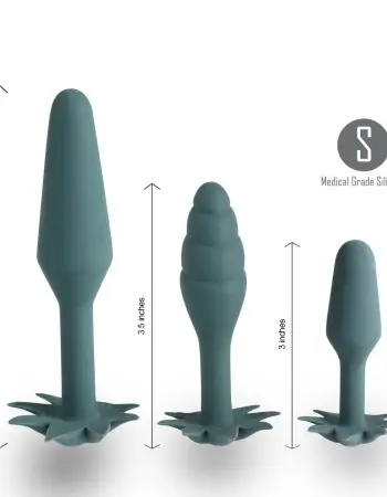 Doobies Pot Leaf Anal Trainer Silicone Set - Green