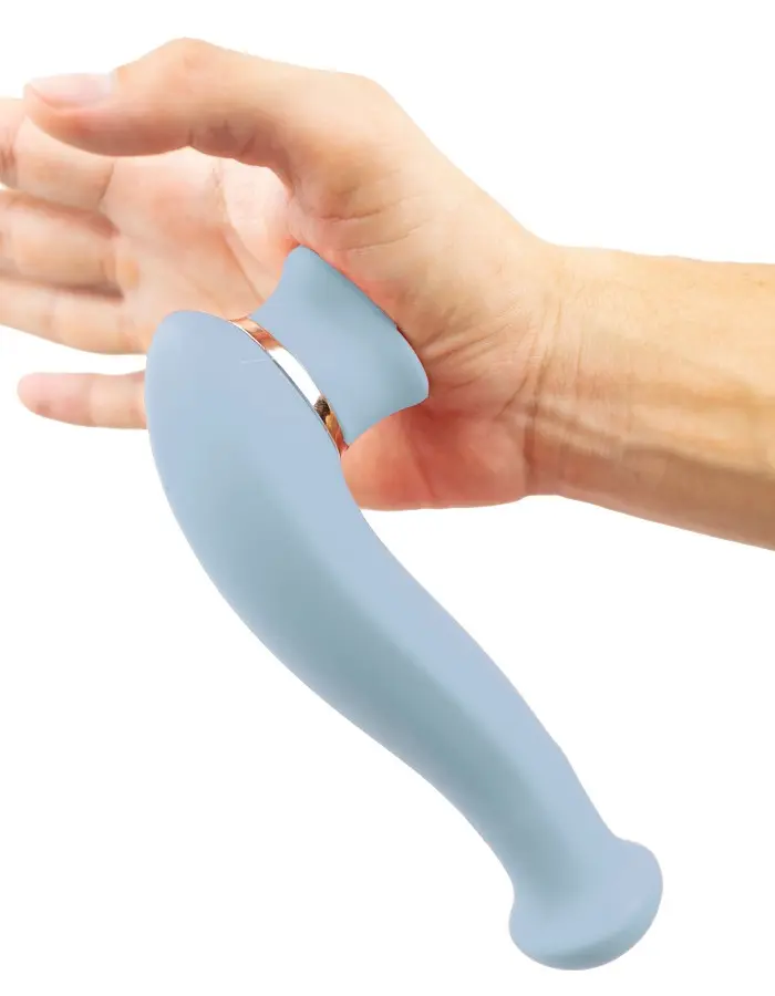 Destiny 15-Function Rechargeable Vibrating -  Suction Wand - Blue