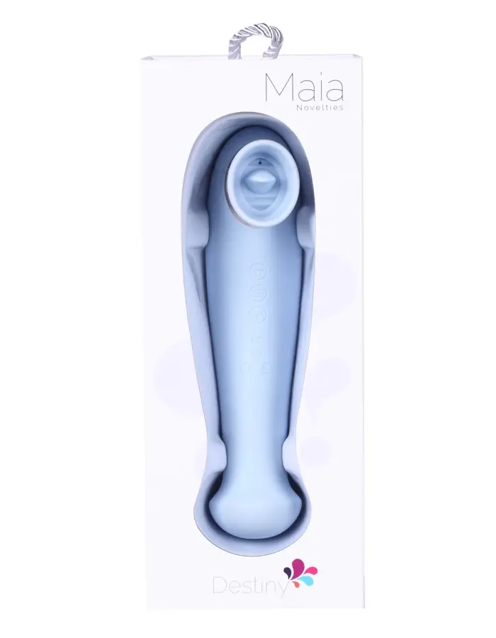 Destiny 15-Function Rechargeable Vibrating -  Suction Wand - Blue