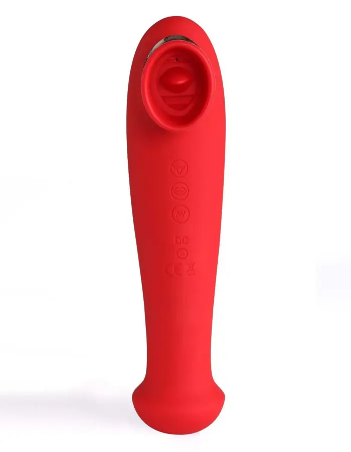 Destiny 15-Function Rechargeable Vibrating - Suction Wand - Cherry Red