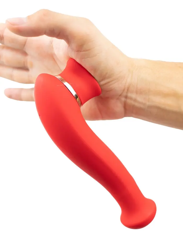 Destiny 15-Function Rechargeable Vibrating - Suction Wand - Cherry Red