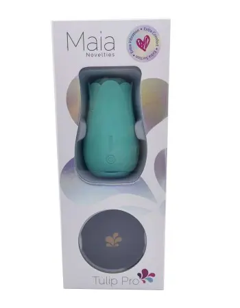 Tulip Pro 15-Function Suction Vibe With Wireless  Charging - Teal Blue
