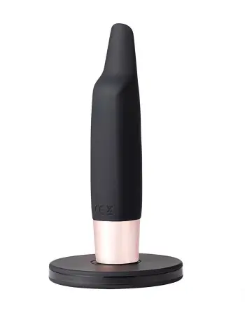 Aspen 15-Function Rechargeable Wireless Flickering Tip Vibrator - Black