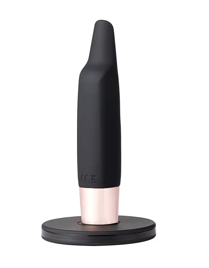 Aspen 15-Function Rechargeable Wireless Flickering Tip Vibrator - Black