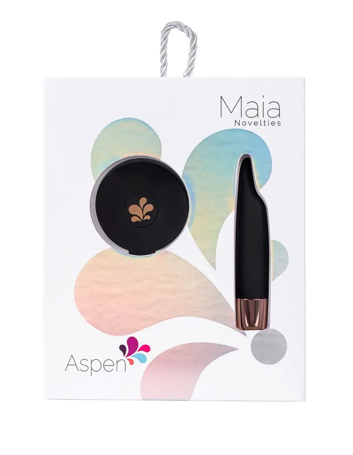 Aspen 15-Function Rechargeable Wireless Flickering Tip Vibrator - Black