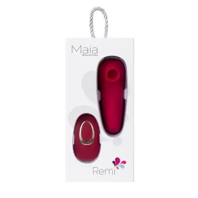 Remi 15-Function Rechargeable Remote Control Suction Panty Vibe - Red