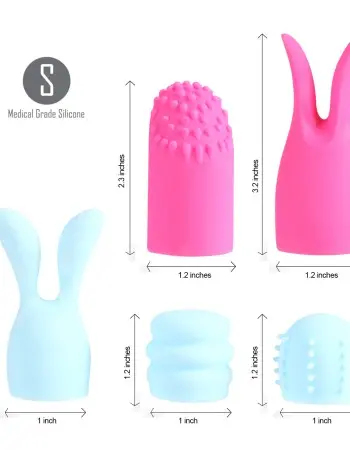 Quinn 5 Piece Silicone Attachments - Pink/blue