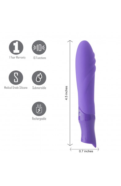 Margo Silicone Textured Bullet Vibrator - Neon  Purple