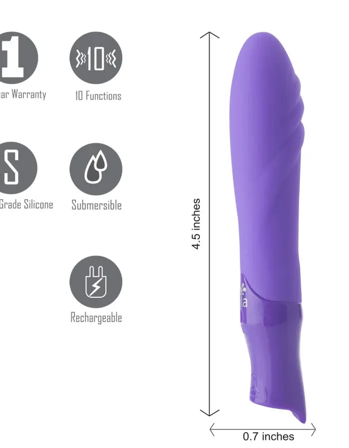 Margo Silicone Textured Bullet Vibrator - Neon Purple