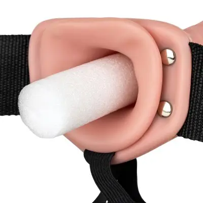 Vibrating Hollow Strapon Without Balls 6 Inch - Balls 6 Inch - Flesh