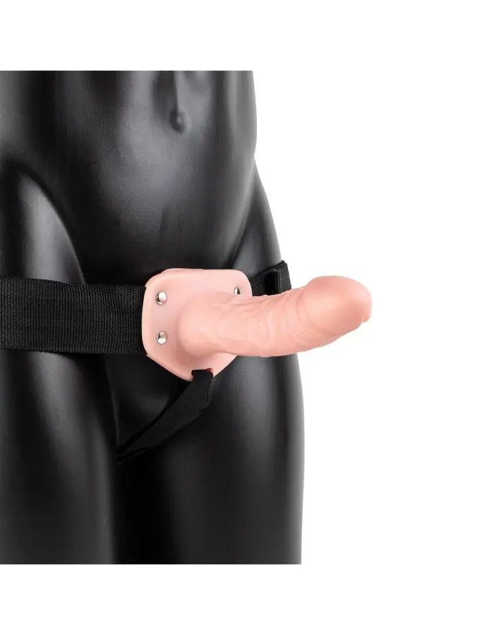 Vibrating Hollow Strapon Without Balls 6 Inch - Balls 6 Inch - Flesh