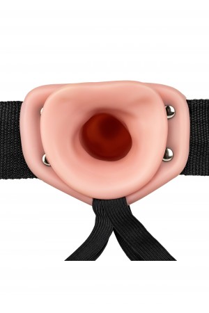 Vibrating Hollow Strapon Without Balls 6 Inch - Balls 6 Inch - Flesh