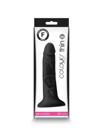 Colours - Pleasures - Thin 5 Inch Dildo - Black