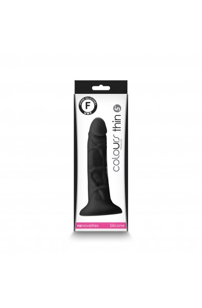 Colours - Pleasures - Thin 5 Inch Dildo - Black