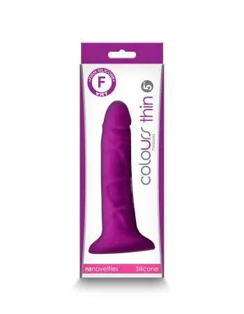 Colours - Pleasures - Thin 5 Inch Dildo - Purple