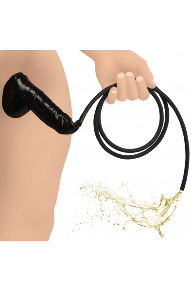 Guzzler Realistic Penis Sheath With Tube - Black