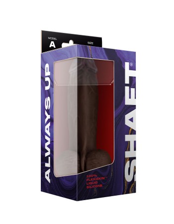 Shaft - Model a 8.5 Inch Liquid Silicone Dong With Balls - Mahogany